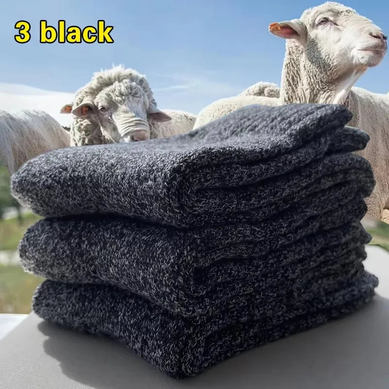 Thick Polyester Elastane Blend Mens Winter Crew Socks - 10