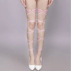 Elastic Nylon Bandage Cross Strap Tights