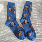 Cotton Blend Mid Calf Sloth Weightlifting Socks