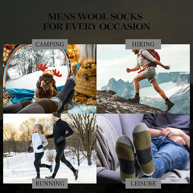 Thick Wool Blend Crew Socks for Winter Warmth