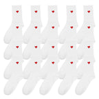 Polyester Elastane Heart Pattern Women Crew Socks