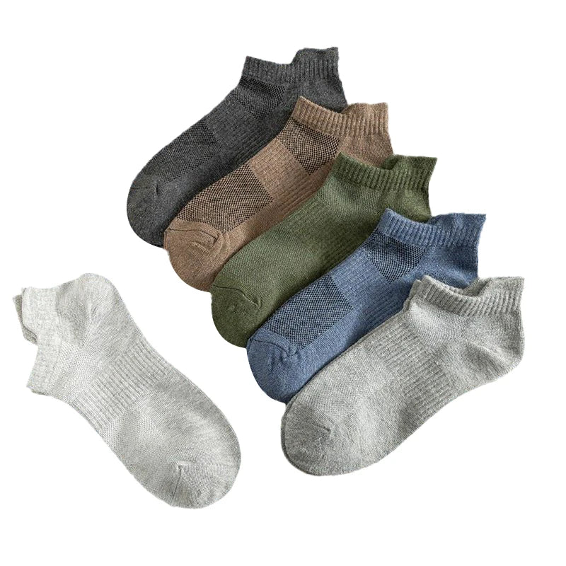 Men Polyester Elastane Low Cut No Show Casual Athletic Socks - 6
