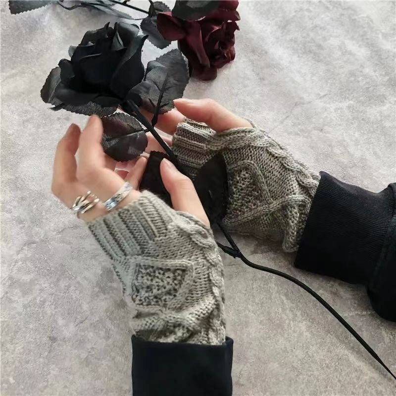 Acrylic Fingerless Wrist Gloves - 8