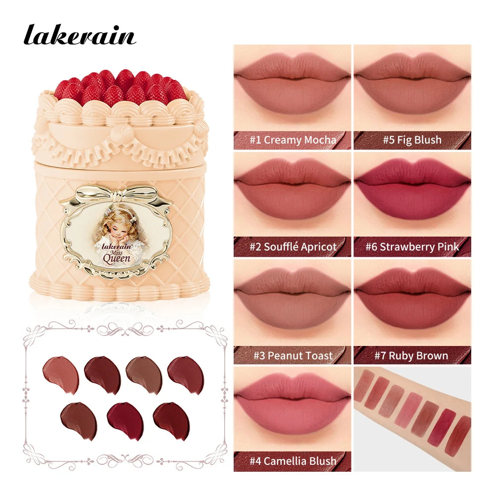 Strawberry Matte Lip Clay Velvet Cream Lipstick