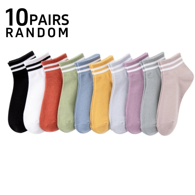 Polyester Elastane Striped Crew Socks - 7