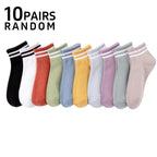Polyester Elastane Striped Crew Socks