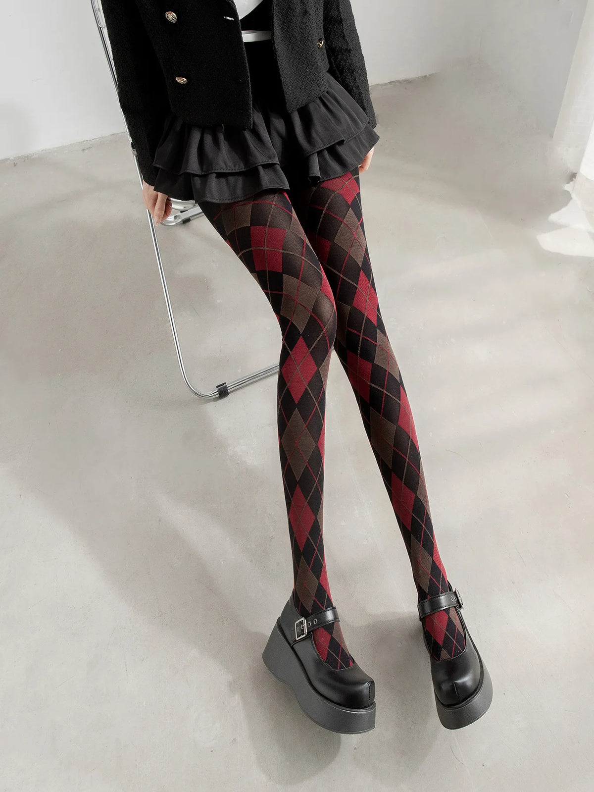 Geometric Pattern Nylon Pantyhose Tights