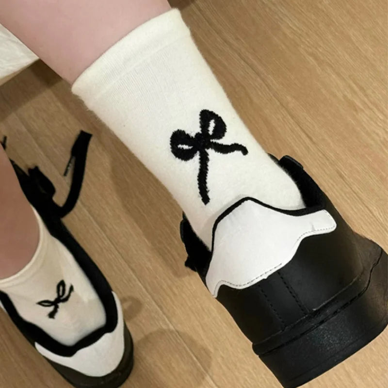Cotton Bow Detail Crew Socks