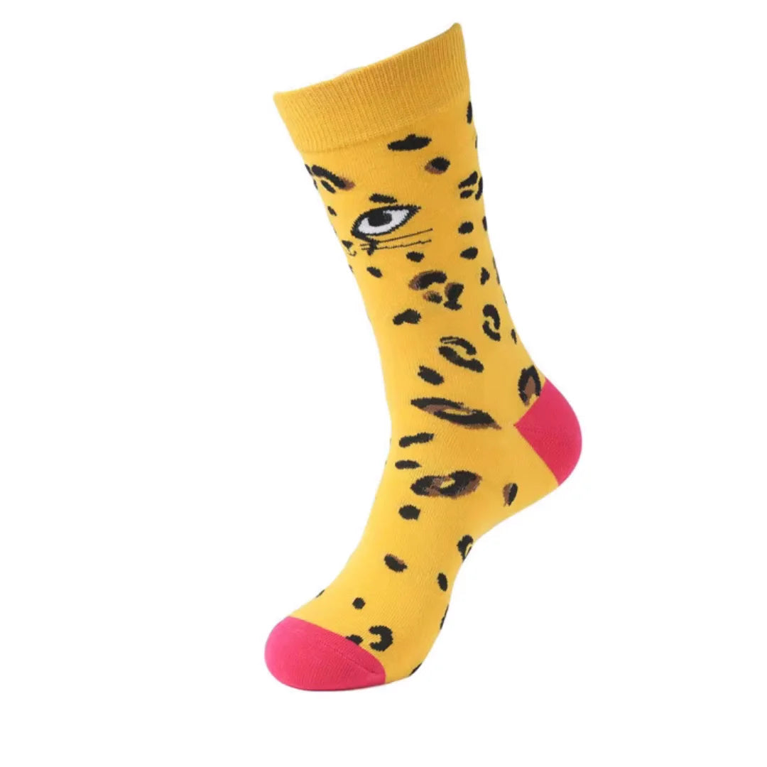 Polyester Elastane Animal Print Mid Calf Socks
