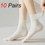 10 Pairs Nylon Elastane Mid Length Casual Socks