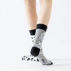 Cotton Blend Spotted Dog Pattern Mid Calf Unisex Socks
