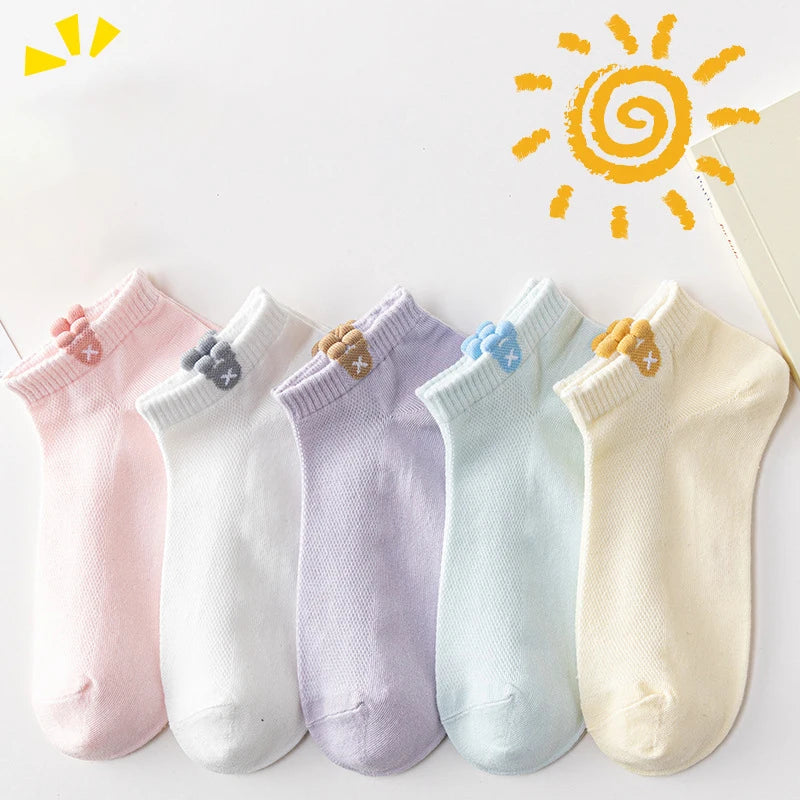 Women Cartoon Knitted Low Tube Casual Socks