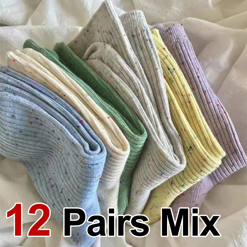 Polyester Elastane Blend Mid Tube Casual Socks - 9