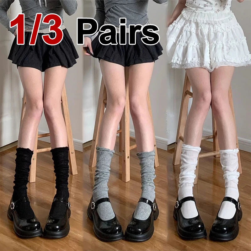 Polyester Blend Mid Tube Casual Socks for Women