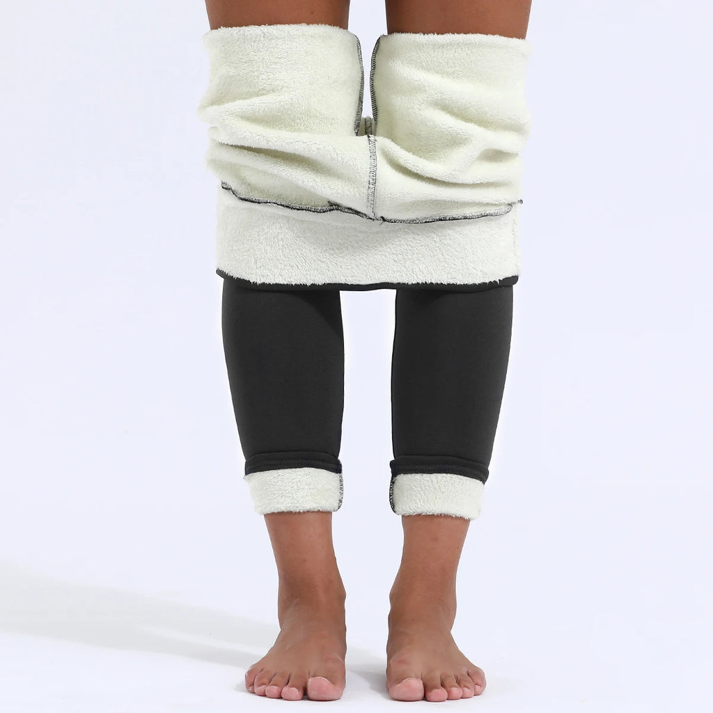 Polyester Fleece Lined High Waist Leggings
