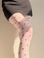 Nylon Elastane Polka Dot Pattern Tights