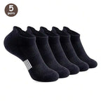 5 Pack Mens Polyester Blend Breathable Ankle Socks