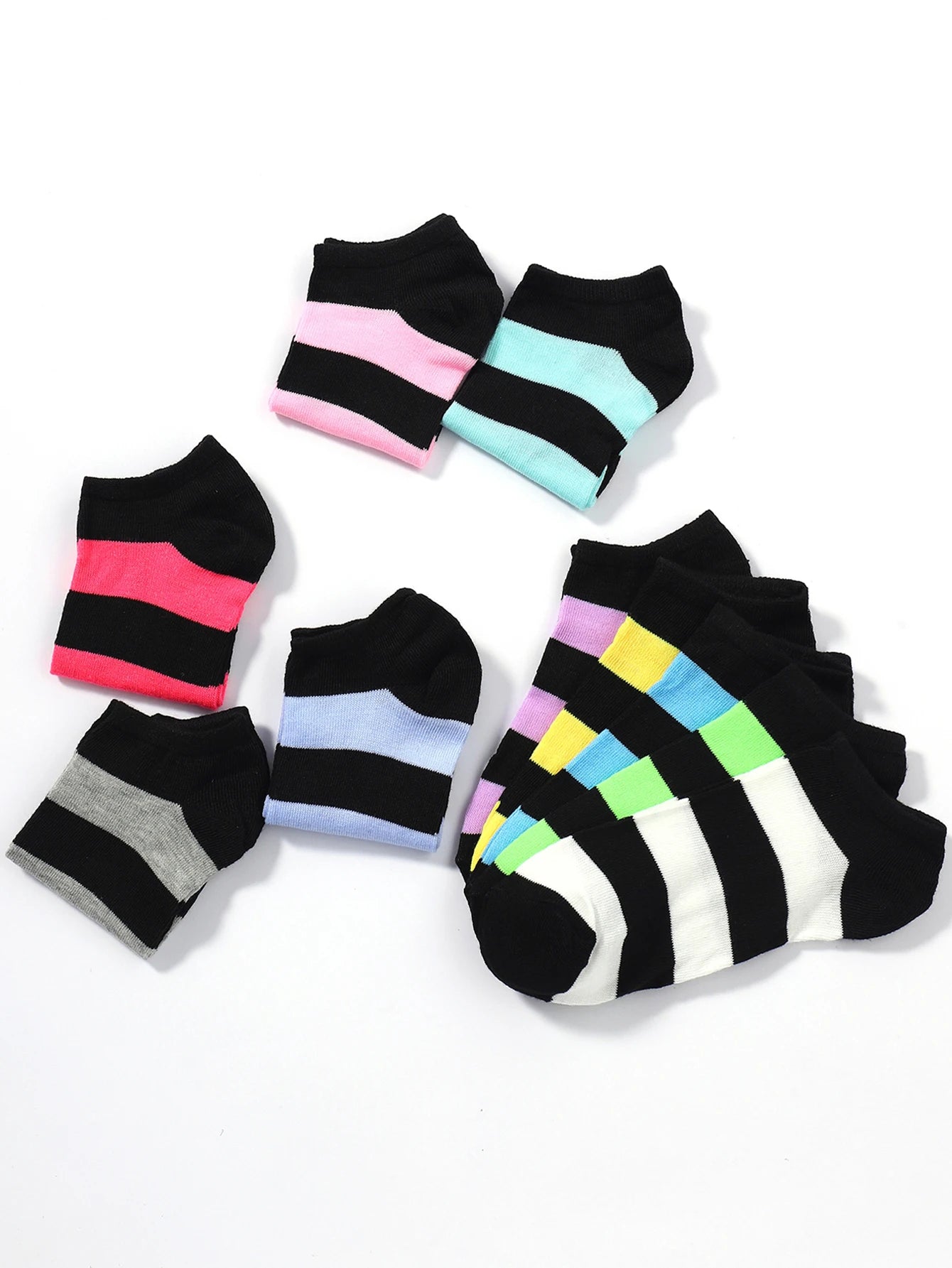 Polyester Elastane Low Cut Casual Ankle Socks Set - 3