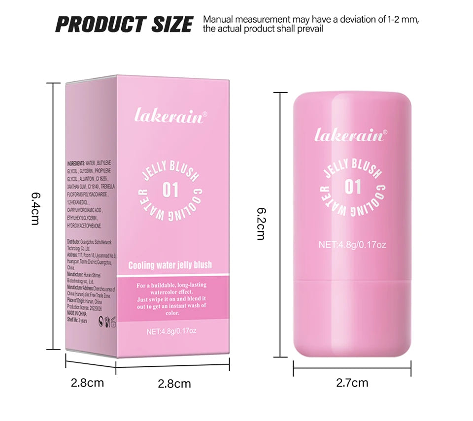 Cooling Water Jelly Tint Blush Stick for Lips and Cheeks