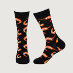 Cotton Blend Shrimp Pattern Mid Calf Socks