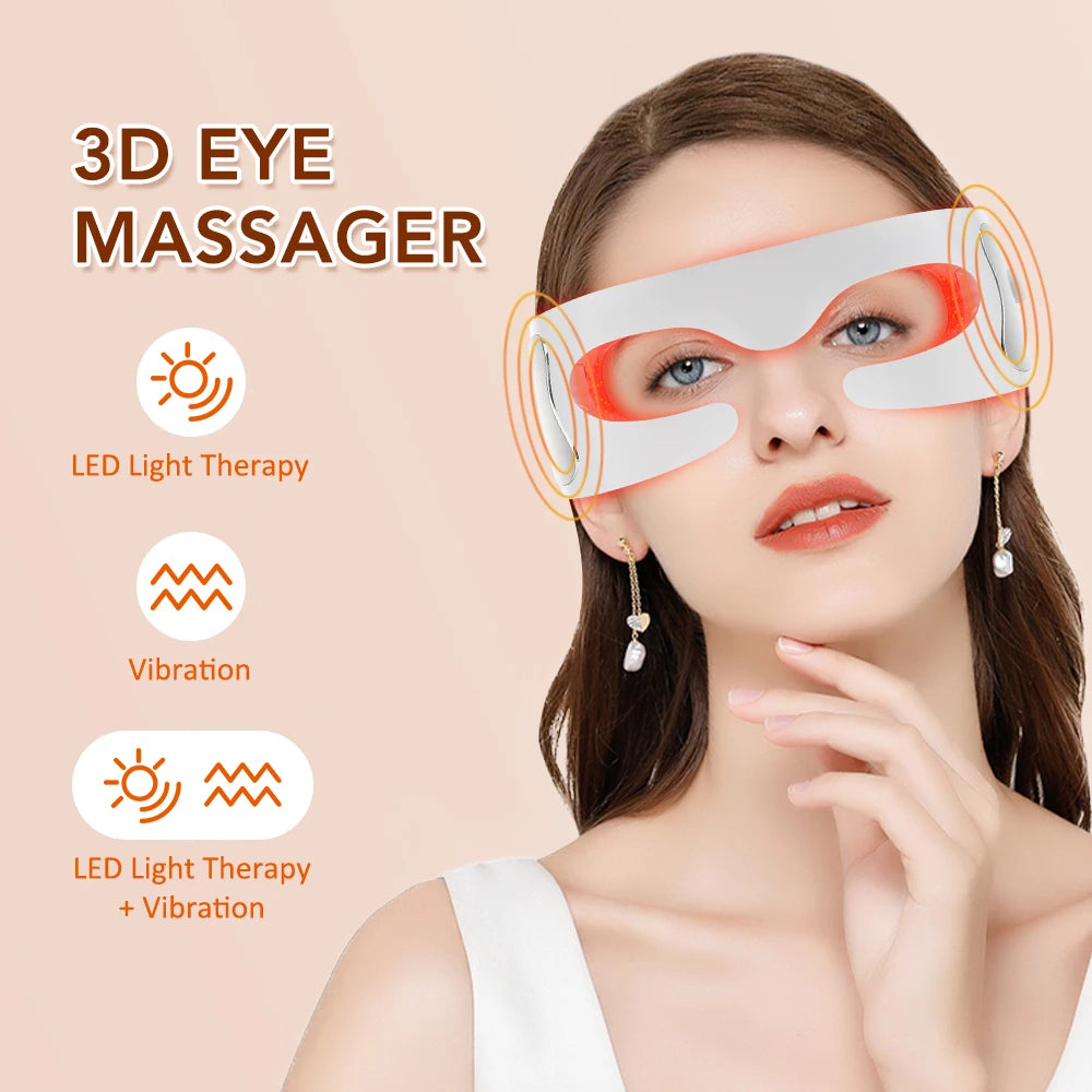3D LED Red Light Vibration Eye Massager for Fatigue Relief