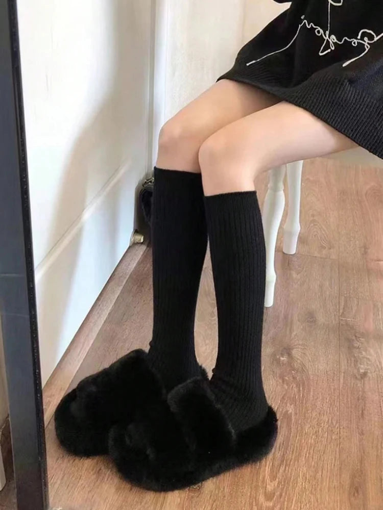 Polyester Spandex Women Mid Length Stockings