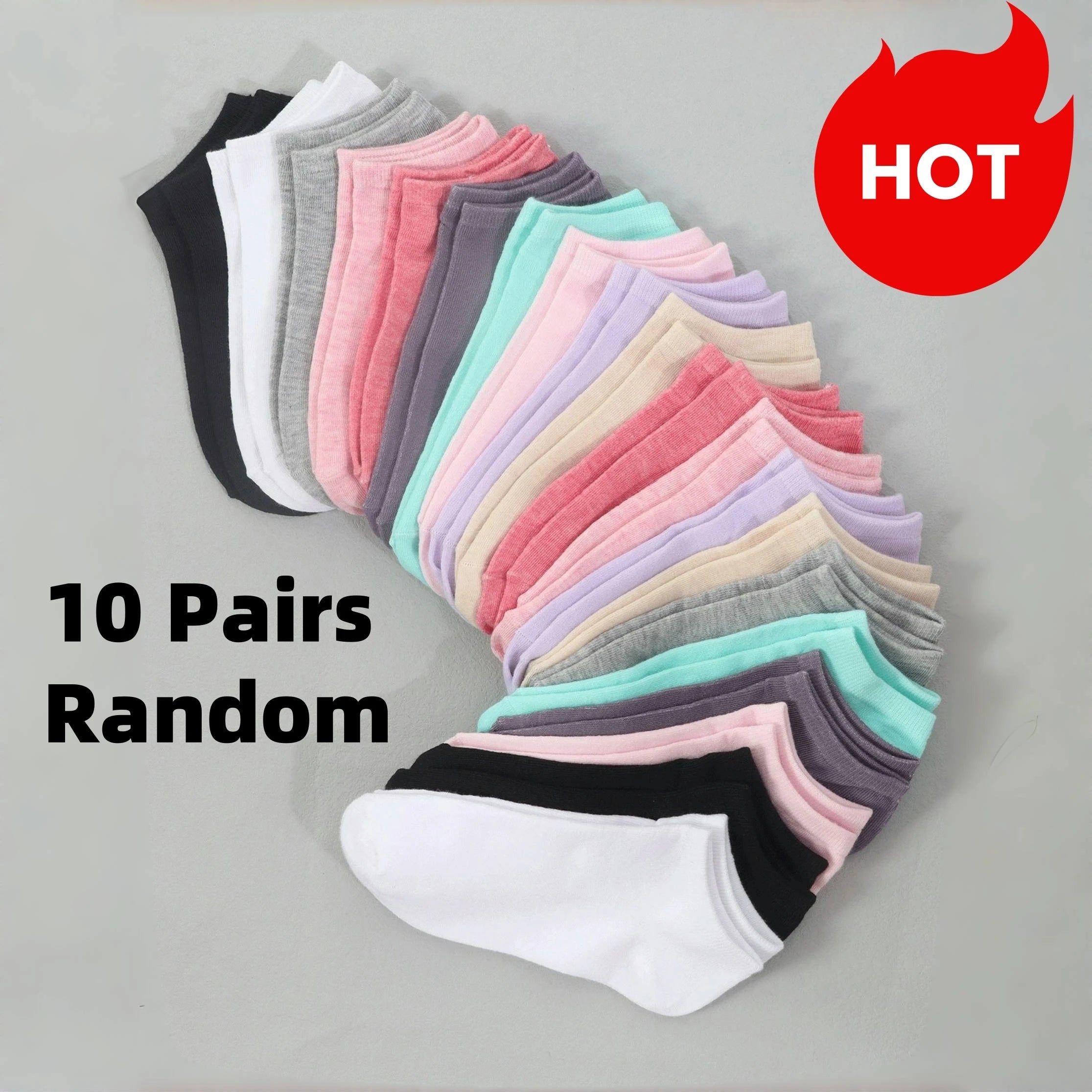 Polyester Elastane Low Tube Casual Socks - 9