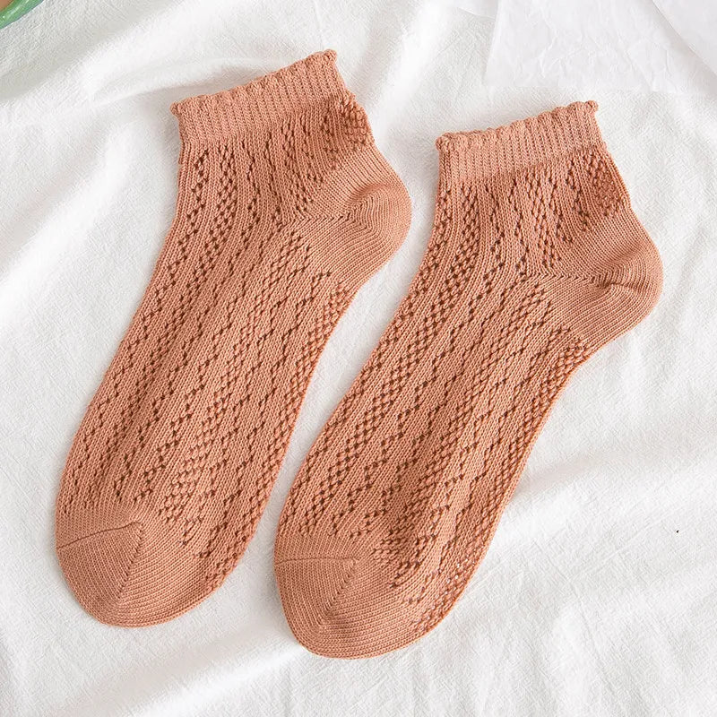 Cotton Polyester Mesh Ankle Socks for Women - 20