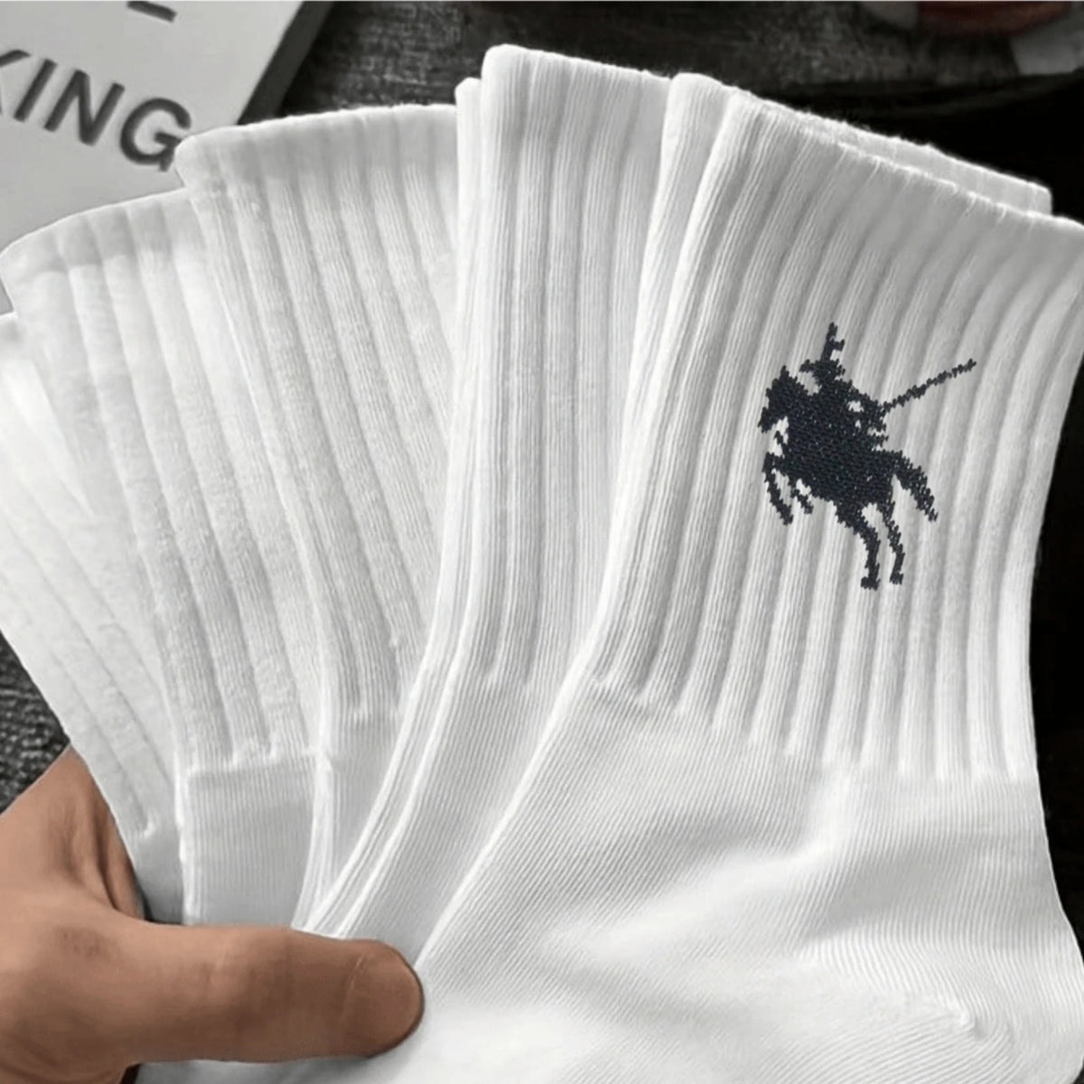 Polyester Elastane Crew Socks Geometric Pattern Casual Footwear
