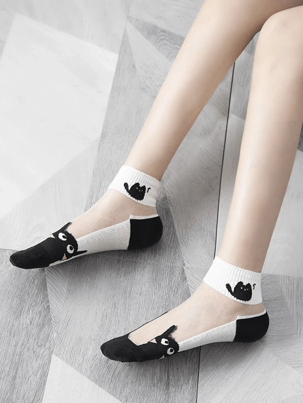 5 Pairs Polyester Elastane Cartoon Print Low Tube Ankle Socks