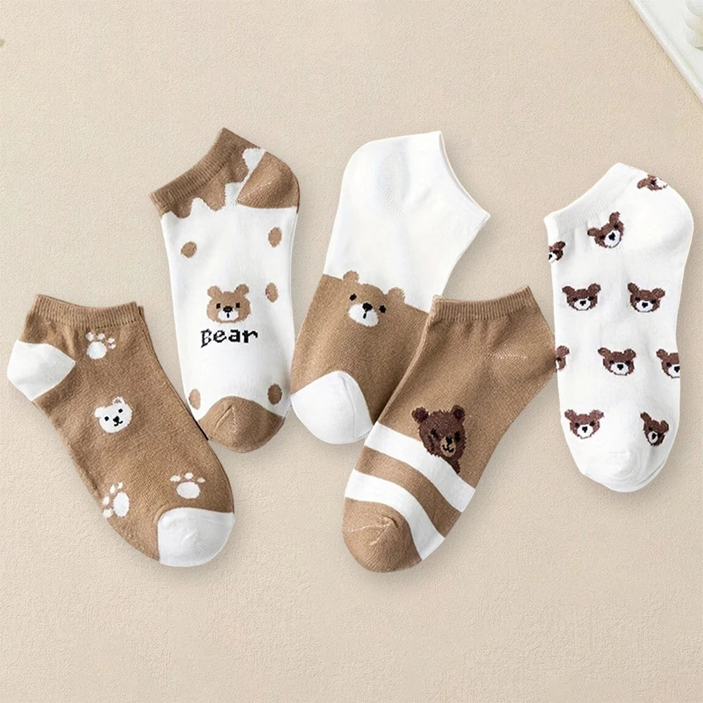 Polyester Blend Cartoon Pattern Low Tube Casual Socks