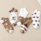 Polyester Blend Cartoon Pattern Low Tube Casual Socks