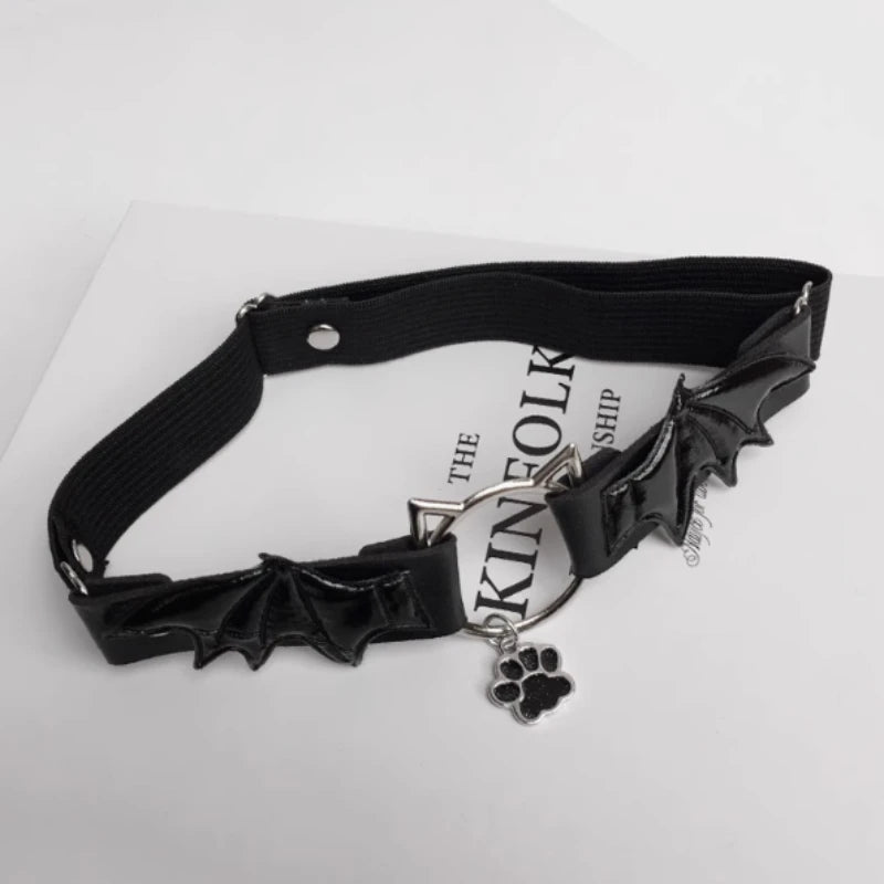 Leather Wing Cat Paw Leg Garter