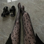 Floral Pattern Nylon Mesh Tights
