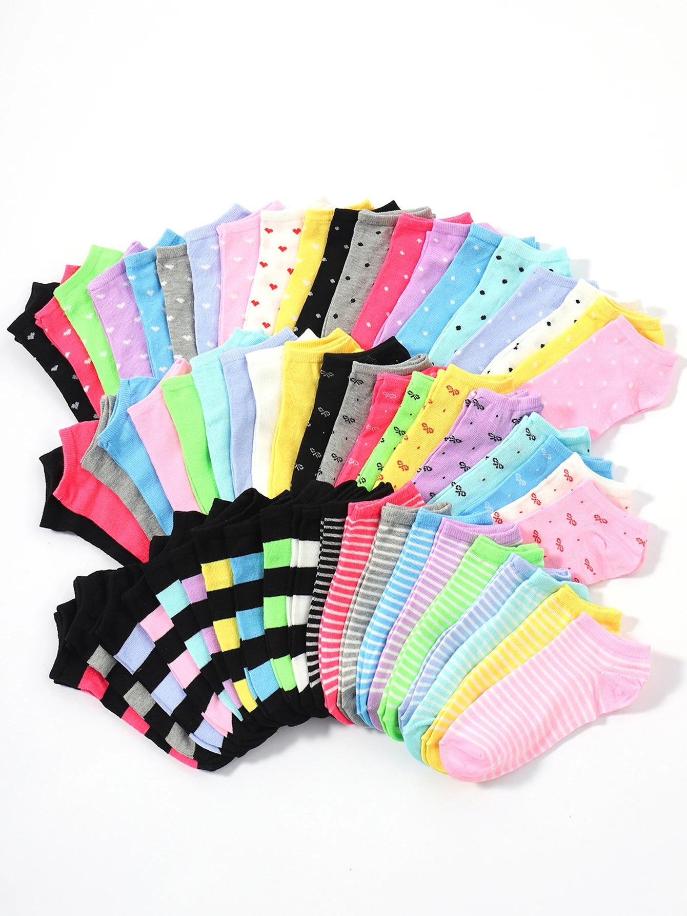 Polyester Elastane Low Cut Casual Ankle Socks Set - 1