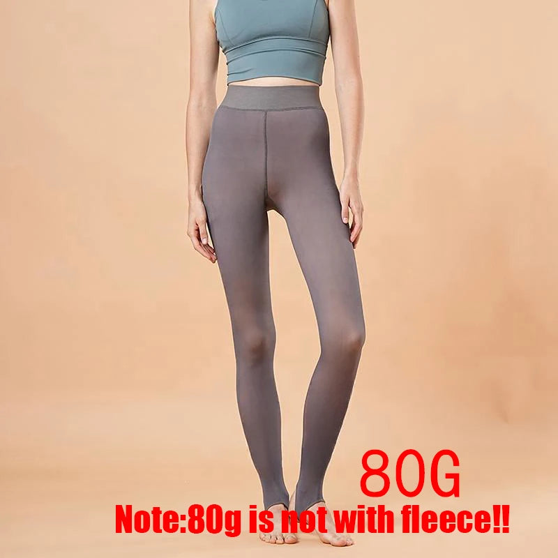 Fleece Lined Nylon Elastane Winter Tights - 33