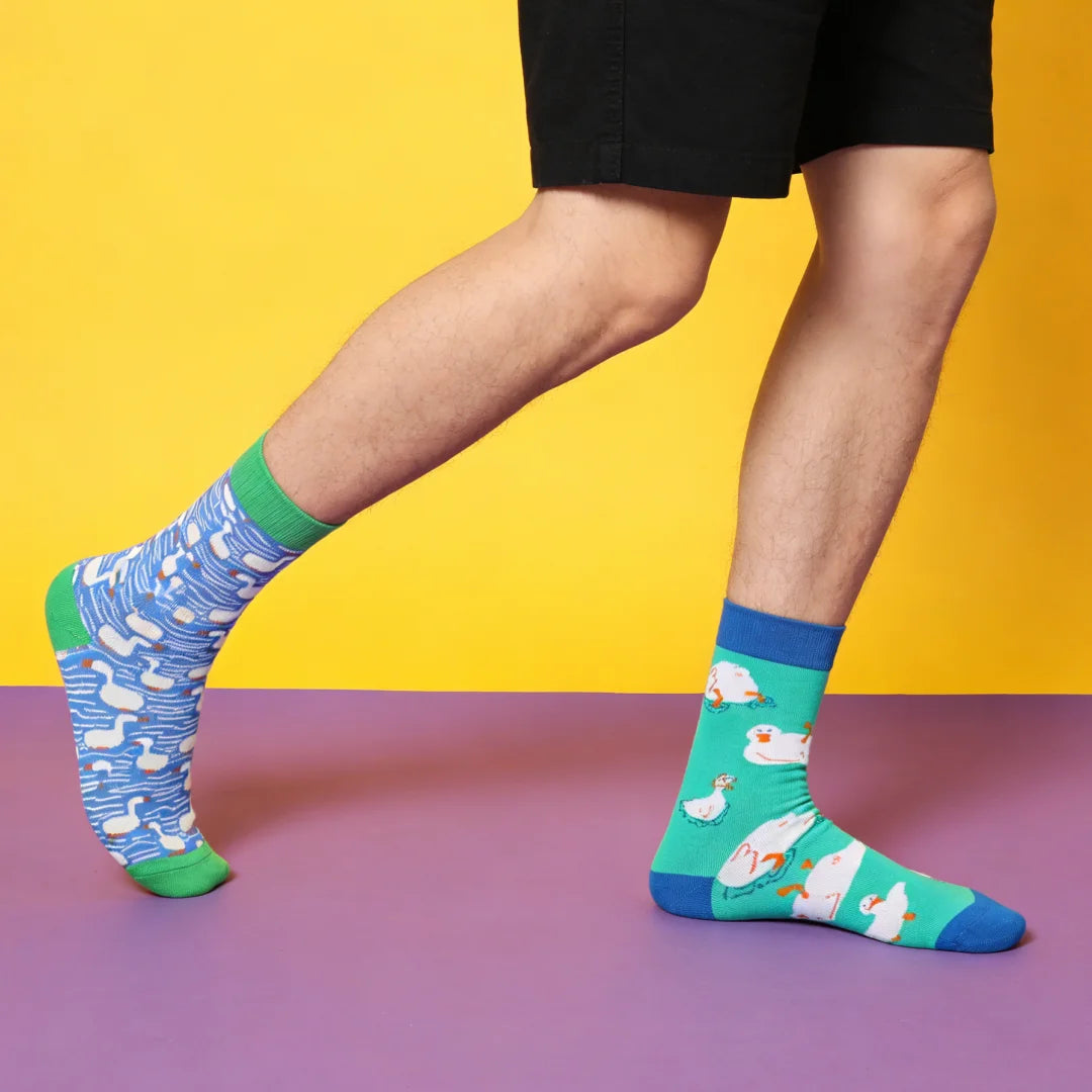 Cotton Blend Duck Pattern Crew Socks - 2