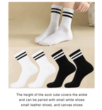 Polyester Spandex Striped Mid Length Casual Socks for Women