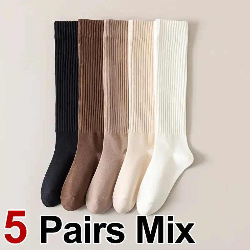 Polyester Elastane Blend Calf Socks for Women