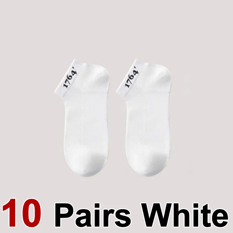 10 Pairs Mens Polyester Elastane Breathable Mesh Ankle Socks - 20