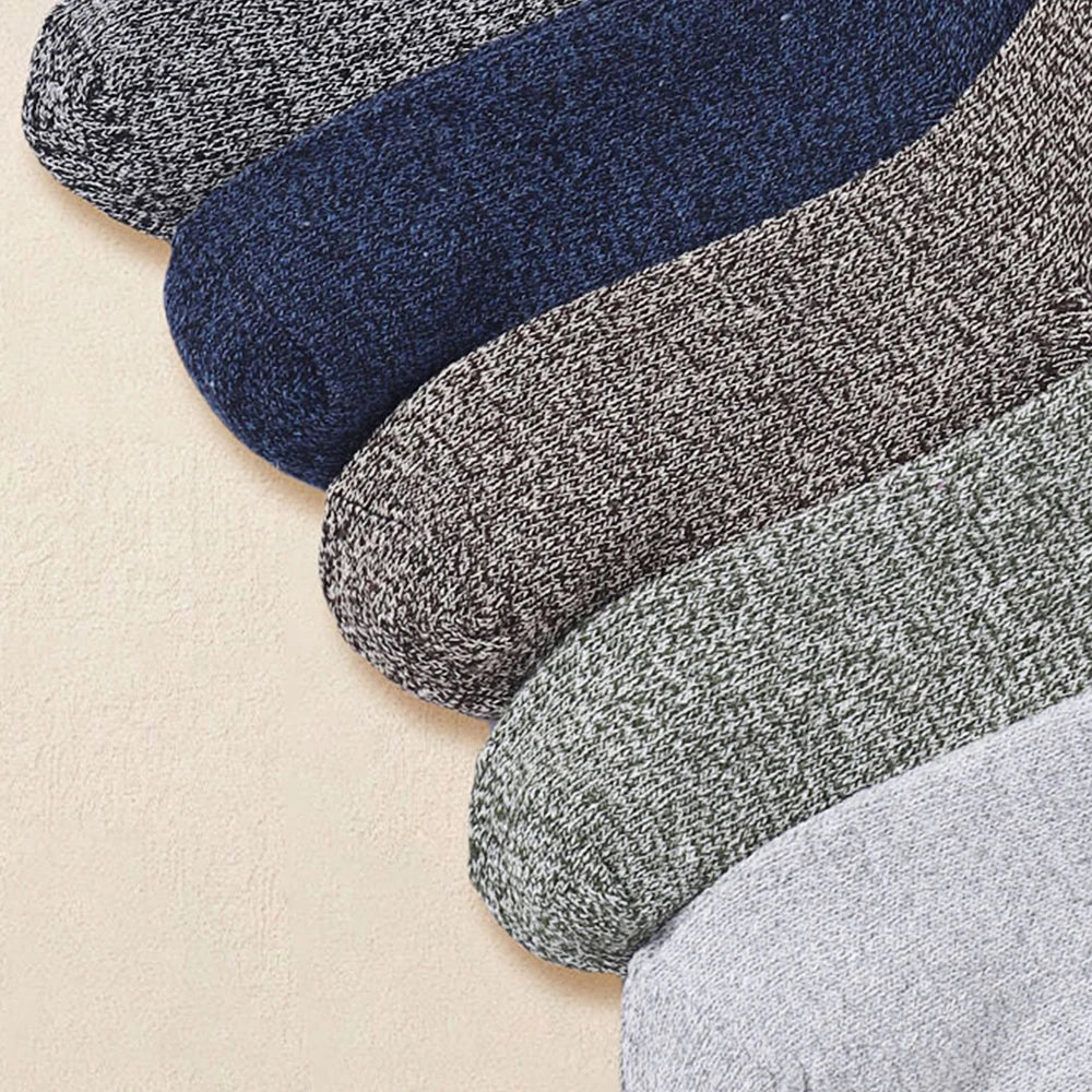 Mens Polyester Spandex Knit Crew Socks