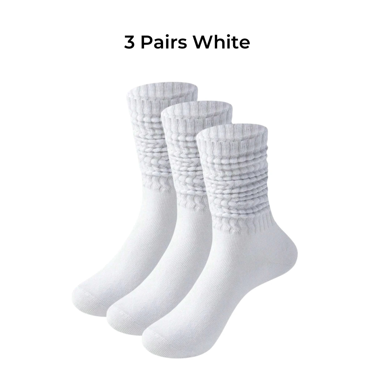Polyester Elastane Knit Slouch Crew Socks