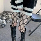 Heart Pattern Fishnet Nylon Pantyhose Tights