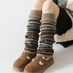Polyester Bohemian Striped Leg Warmers