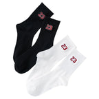 Polyester Elastane Crew Socks Number 23 Pattern