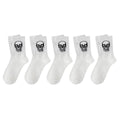 Men Polyester Elastane Skull Pattern Crew Socks