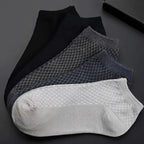 Bamboo Fiber Low Cut Ankle Socks Five Pair Set