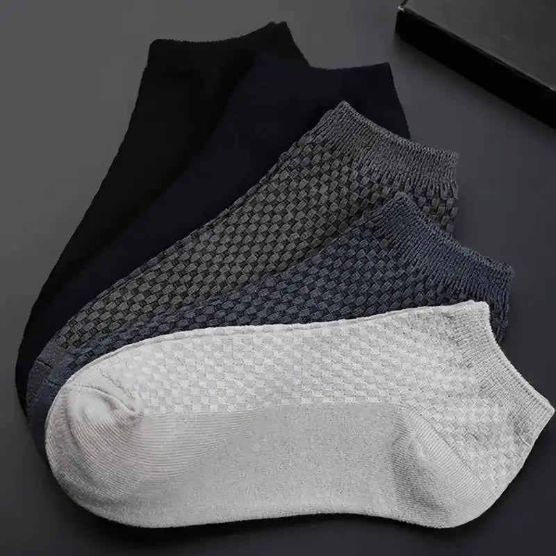 Bamboo Fiber Men Ankle Socks Breathable Casual Footwear - 3