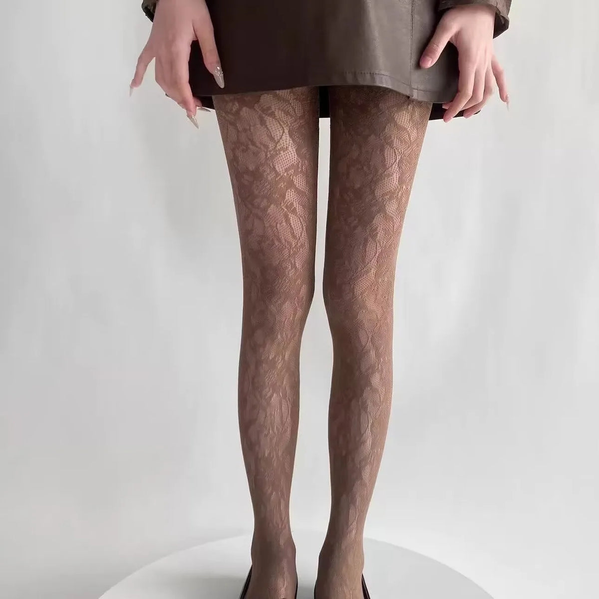 Floral Pattern Nylon Pantyhose Tights