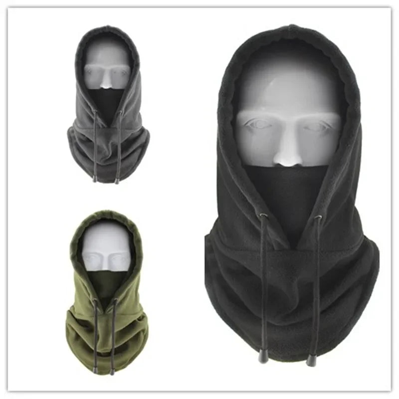 Cotton Polyester Fleece Thermal Hooded Neck Warmer Winter Hat